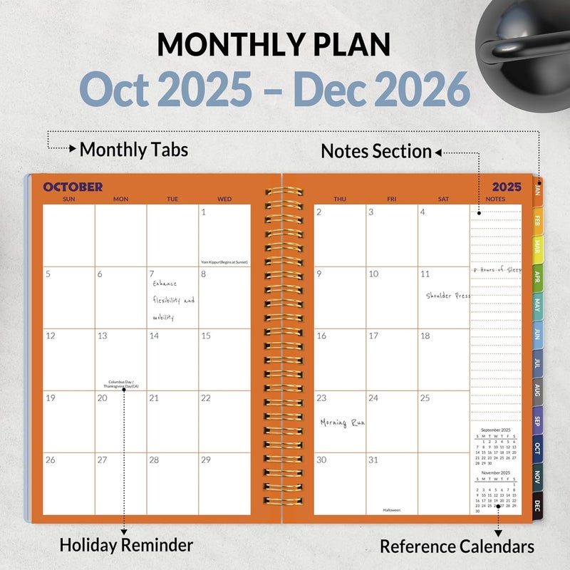 SUNEE 2026 Fitness Workout Journal Planner for Women & Men, JAN 2026 - DEC 2026 Exercise Planner, 6.4" x 8.3" Workout Calendar Journal Essentials Gift for Goals, Tracking,Gifts with PVC Plastic Cover, Blue - Image 3